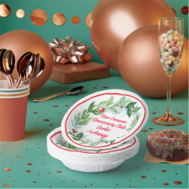 Wasserfarben Hand bemalt Weihnachtskranz Pappteller