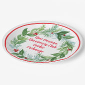 Wasserfarben Hand bemalt Weihnachtskranz Pappteller (Schrägansicht)