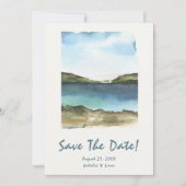 Wasserfarben Hand gezogen Strand Retro Einzigartig Save The Date (Vorderseite)