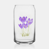 Wasserfarben Handbemalte Lila Crocus-Blume Dosenglas (Vorderseite)
