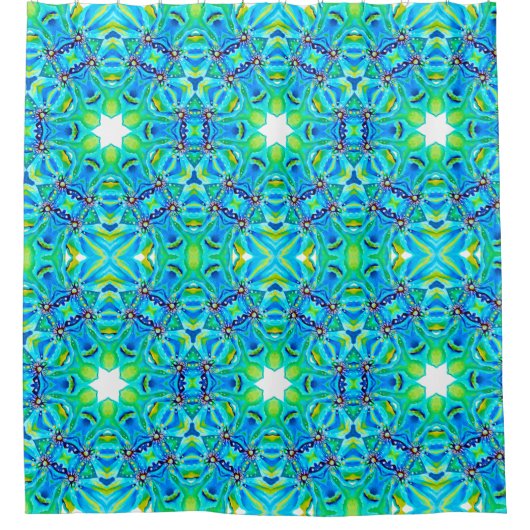 Wasserfarben Handgestrichen Geometrisch grün Abstr Duschvorhang (Vorderseite)