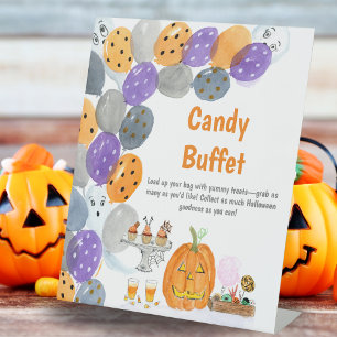 Wasserfarben Happy Halloween Kostüm Candy Buffet Sockelschild