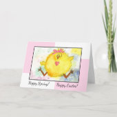 Wasserfarben-Happy-Kick-Osterkarte Karte (Vorderseite)