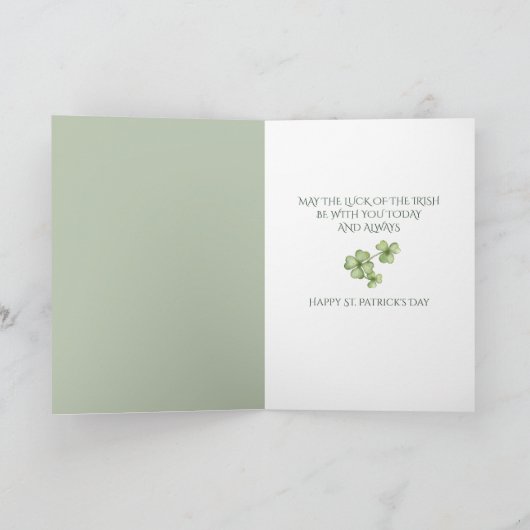 Wasserfarben Happy St. Patrick's Day Kleeblatt Karte (Innenseite)