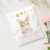 Wasserfarben-Hase mit rosa Schleife | Süßer Osterh Geschenktütchen (Versiegelt)