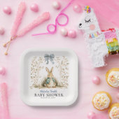 Wasserfarben-Hasen-Blumenbogen-Baby-Party Pappteller (Party)