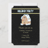 Wasserfarben-Haus Feiertag Einladung (Vorderseite)