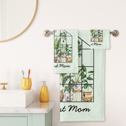 Wasserfarben-Haushaltspflanze Beste Pflanze Mama Badhandtuch Set