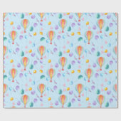 Wasserfarben-Heißluftballonmuster Geschenkpapier (Flach)