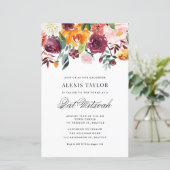 Wasserfarben Herbst Blooms Bat Mitzvah Einladung (Stehend Vorderseite)