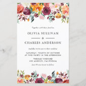 Wasserfarben Herbst Blüte Hochzeit im Herbst Einla (Vorderseite)