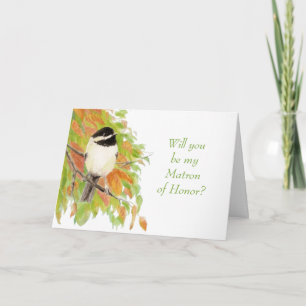 Wasserfarben Herbst Chickadee Matron of Honite ein Einladung