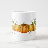 Wasserfarben Herbst Ernte Pumpkins Jumbo-Tasse (Vorderseite)