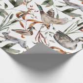 Wasserfarben Herbst Herbst Blätter Mallard Duck Gä Geschenkpapier (Ecke)
