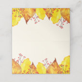 Wasserfarben Herbst Herbst Erntedank Blätter Platzkarte (Außenseite Aufgefaltet)