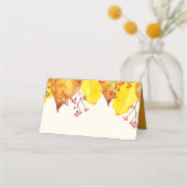 Wasserfarben Herbst Herbst Erntedank Blätter Platzkarte (Rückseite)