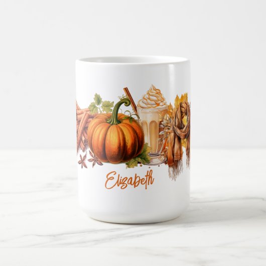Wasserfarben Herbst/Herbst Kürbiskugel Kaffeetasse (Mittel)