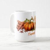 Wasserfarben Herbst/Herbst Kürbiskugel Kaffeetasse (Vorderseite Links)