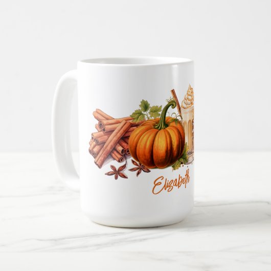 Wasserfarben Herbst/Herbst Kürbiskugel Kaffeetasse (Vorderseite Links)