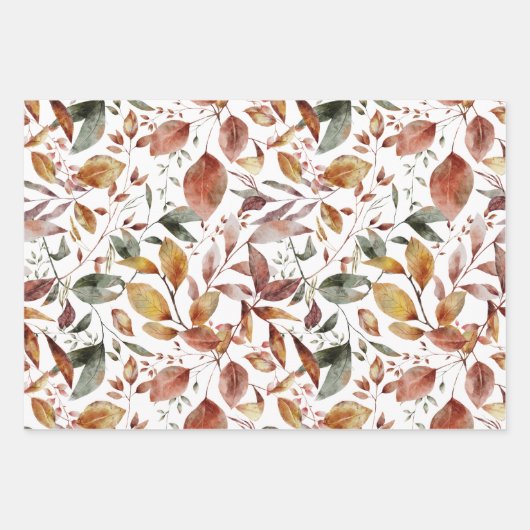 Wasserfarben Herbst Herbst Waldtiere Geschenkpapier Set (Vorderseite 2)