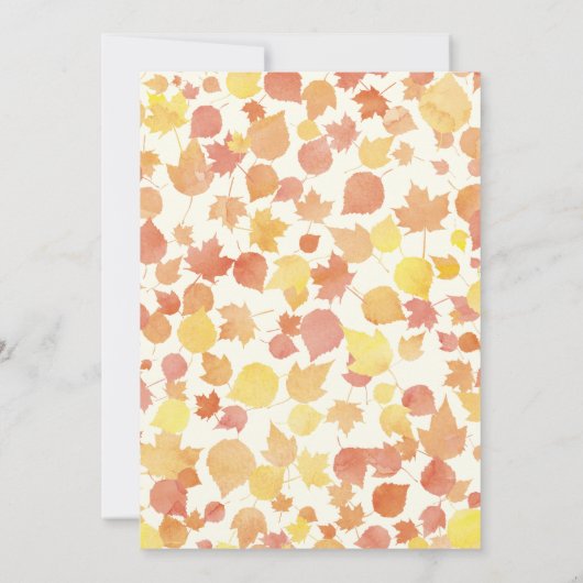 Wasserfarben Herbst Probe Abendessen Einladung (Rückseite)