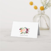 Wasserfarben Herbstblüten Blumengarten Hochzeit Platzkarte (Rückseite)