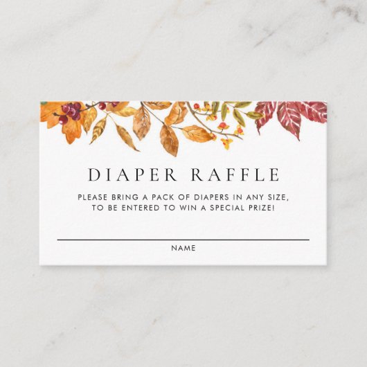 Wasserfarben Herbstleaves Garland Windelwölfe Begleitkarte (Vorderseite)