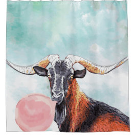 Wasserfarben-Herde-Sire-Ziegenbläschen Bubblegum-B Duschvorhang