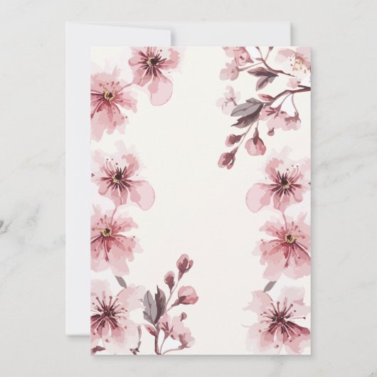 Wasserfarben-Herry-Frühlingsmädchen Kinderdusche Einladung (Rückseite)