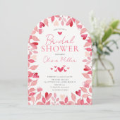 Wasserfarben Herz Bridal Dusche Einladung (Stehend Vorderseite)