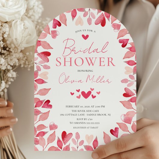 Wasserfarben Herz Bridal Dusche Einladung