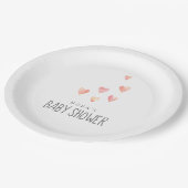 Wasserfarben-Herz-Girl-Babydusche Papierplatte Pappteller (Schrägansicht)