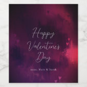 Wasserfarben Herz Valentine Gefallen oder Geschenk Weinetikett (Einzelnes Label)