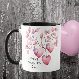 Wasserfarben Herzchen Frohes Valentinstag Custom T Tasse