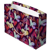 Wasserfarben Herzchen Valentinstag Große Geschenkt Geschenktüte (Rückseite Schrägansicht)