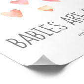 Wasserfarben Herzliche Babys sind süß Genießen Sie Poster (Ecke)