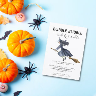 🌙 Wasserfarben-Hexe Gruselige Halloween-Party Einladung