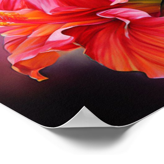 Wasserfarben-Hibiskus Poster (Ecke)