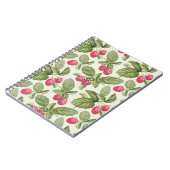 Wasserfarben Himbeere Nahtloses Muster Notizblock (Linke Seite)