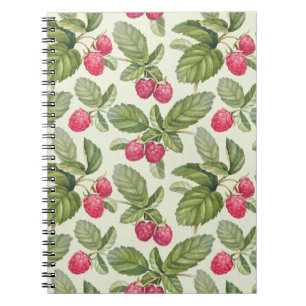 Wasserfarben Himbeere Nahtloses Muster Notizblock