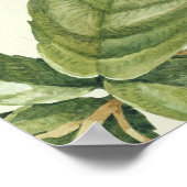 Wasserfarben Himbeere Nahtloses Muster Poster (Ecke)
