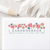 Wasserfarben-Himbeeren und Blueberries-Label (Insitu)