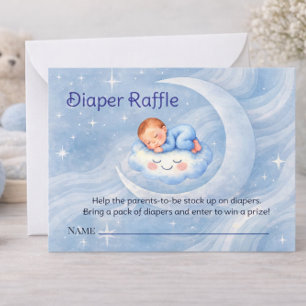 Wasserfarben-Himmels-Baby-Party-Windel-Raffel Mitteilungskarte
