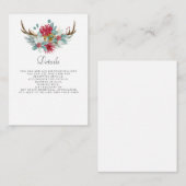 Wasserfarben-Hirsch-Blumenkiefer Winterhochzeit Begleitkarte (Vorne/Hinten)