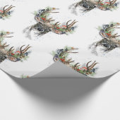 Wasserfarben Hirsch mit Weihnachtsfeindlichkeit Geschenkpapier (Ecke)