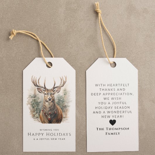 Wasserfarben Hirsch Personalisiert Rentierweihnach Geschenkanhänger