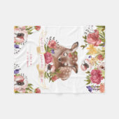 Wasserfarben Hirsch Personalisierte Geburt Fleecedecke (Vorderseite (Horizontal))