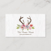 Wasserfarben Hirsche Antler Wildblumen Imitate Boi Visitenkarte (Vorderseite)