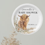 Wasserfarben Hochland Kuh Calf Baby Boho Pampas Pappteller<br><div class="desc">Dieses Design kann in dem Bereich personalisiert werden, der durch das Ändern des Fotos und/oder Textes zur Verfügung gestellt wird. Sie können auch angepasst werden, indem Sie auf Vorlage personalisieren klicken und dann auf die Schaltfläche klicken, um weitere Optionen anzupassen, um die Hintergrundfarbe zu löschen oder zu ändern, Text hinzuzufügen,...</div>