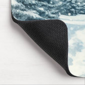 Wasserfarben-Hochland-Kuh-Winterlandschaft Mousepad (Ecke)